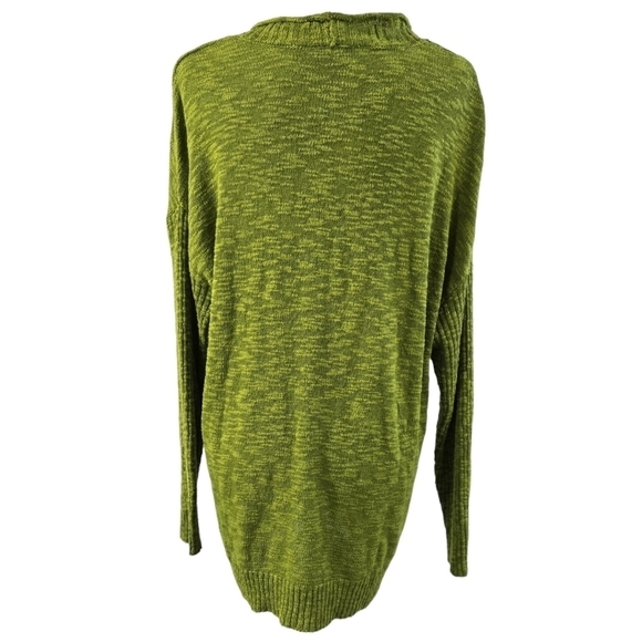 J. Jill Green Apple V-Neck Button-Up Cardigan Drop Shoulders Textured Slouchy - Picture 2 of 9